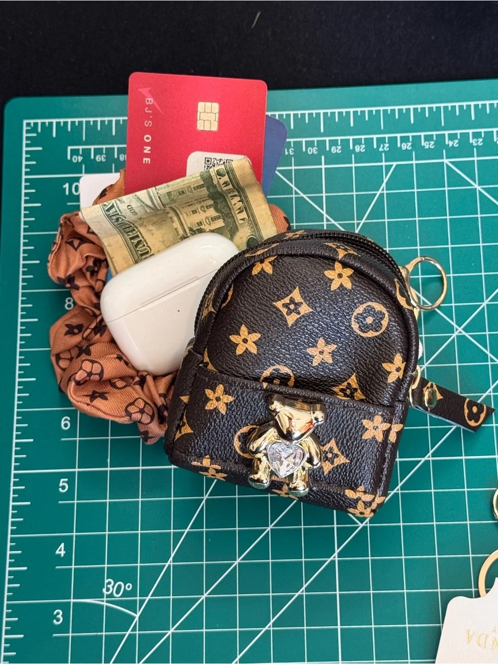 NWT Yolanda Mini Backpack Keychain Bag charm Coin Purse Wallet Black Multi-Color